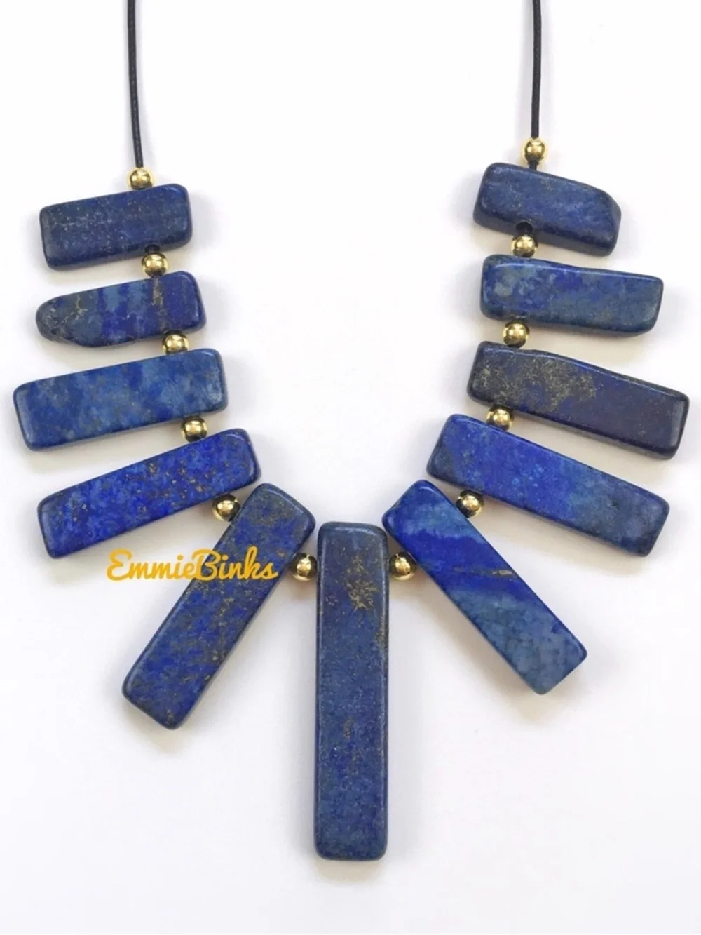 New Genuine Lapis Lazuli & Sodalite Gemstone Statement Collar Choker Necklace